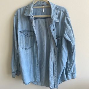 Free People Oversized Denim Shirt